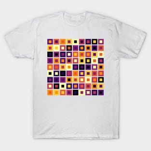 Abstract Square Geometric | Pop Fashion Modern Fusion Sparse Black Red Yellow T-Shirt